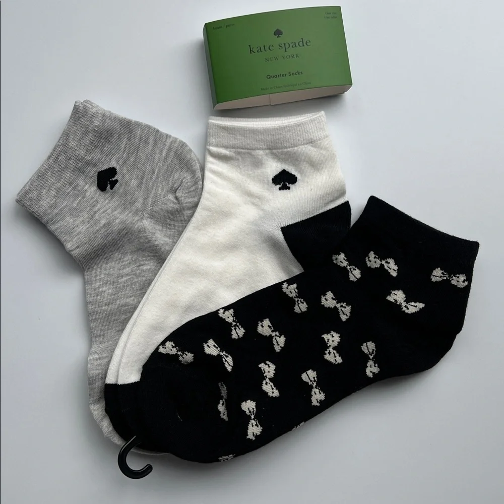 Kate Spade Bows and Spades Socks Trio